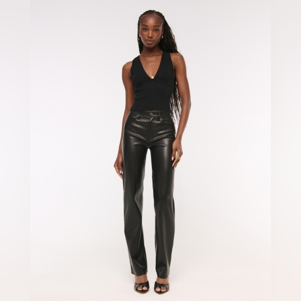 Abercrombie Fauze Leather Pants 90s Relaxed 10 Long